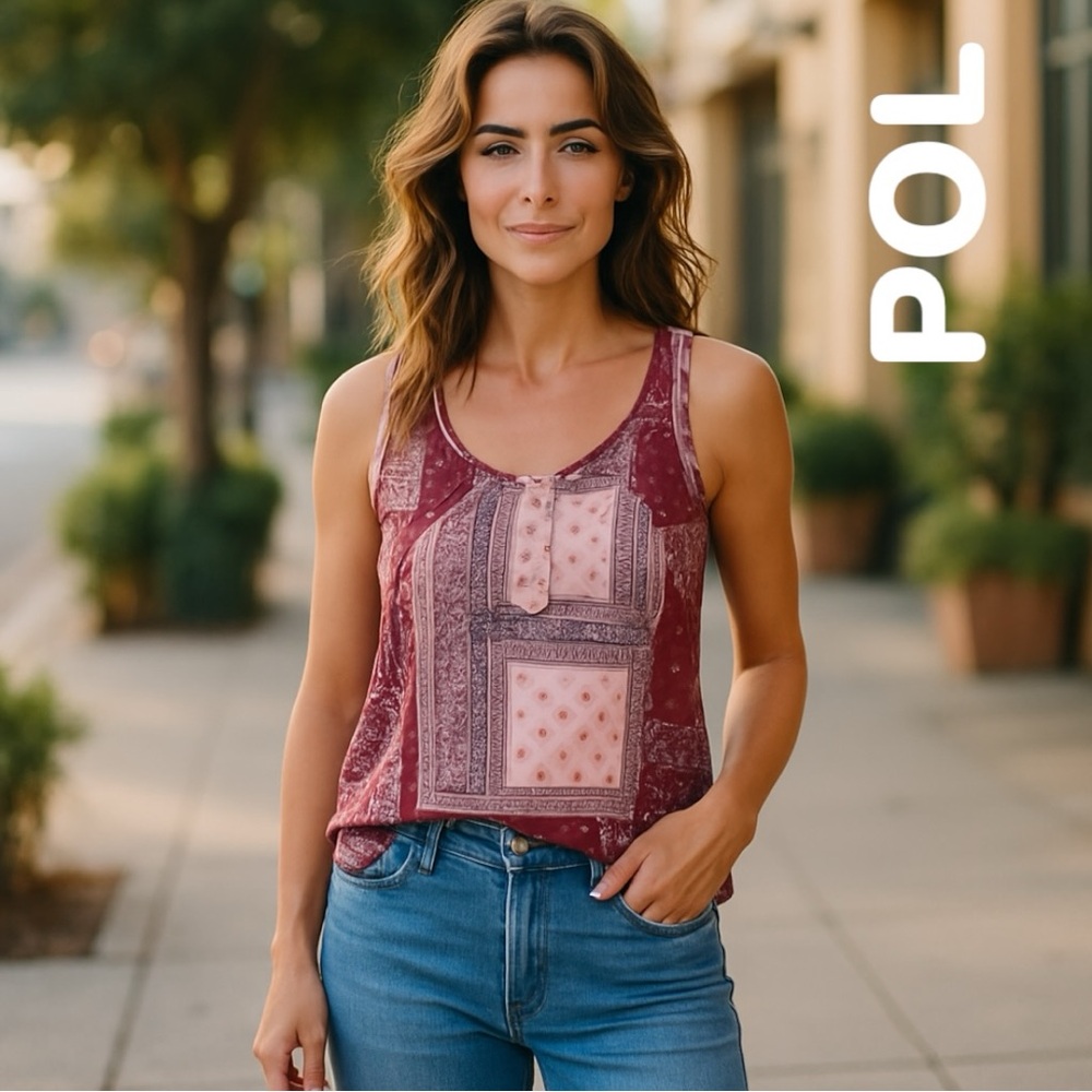 POL Bohemian patchwork Sleeveless BLOUSE and POL comfort!